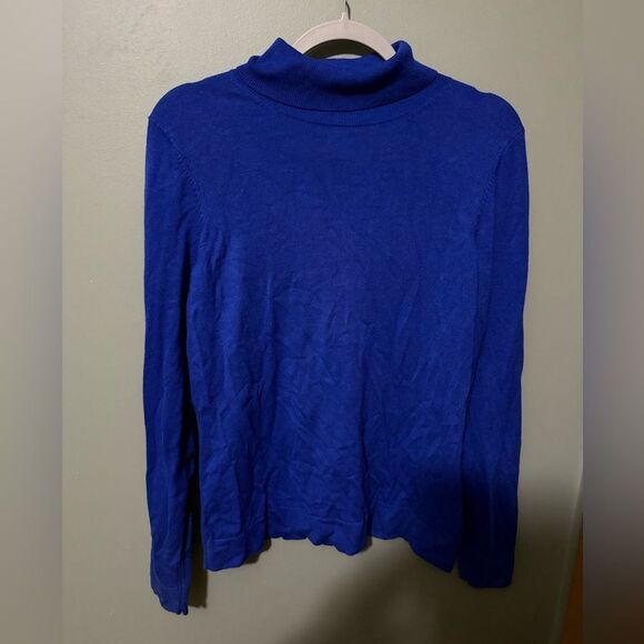 Worthington Turtleneck Long Sleeve Sweater Royal Blue Size Large - Picture 2 of 7